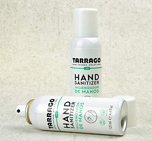 Tarrago | Gel Hidroalcohólico Desinfectante Antiséptico | Higienizante de Manos Spray 125 ml | Limpiador de Manos con Aloe Vera | Pack de 3 Unidades (375 ml) | No Gas