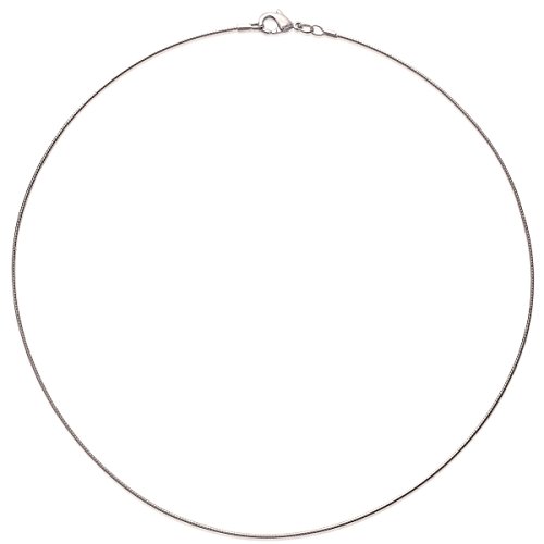 Tata Gisèle - Collar semirrígido de plata 925/000 rodiada, 40 cm