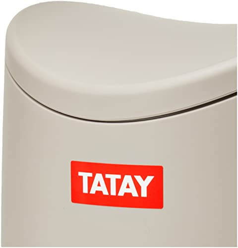 Tatay Papelera Baño con Pedal Estándar, 3L de Capacidad, de Polipropileno, Libre de BPA, Color Taupe, Medidas 19 x 21.8 x 22.1 cm