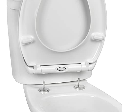 TATAY Tapa WC Universal Comfort, de Duroplast, Ovalada, Caída Amortiguada, Extraible, Antibacteriano, Fácil Instalación, Blanco, Medidas 45 x 37.3 cm