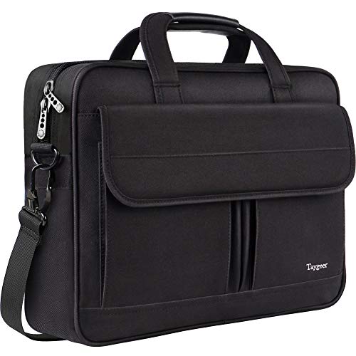 Taygeer Maletin Portatil 15 6 Pulgadas Bandolera para Ordenador Portátil Impermeable Portadocumentos Maletines y Bolsas para Portátil Regalo para Hombres Mujeres Colegio Viajar Trabajo Negocio - Negro