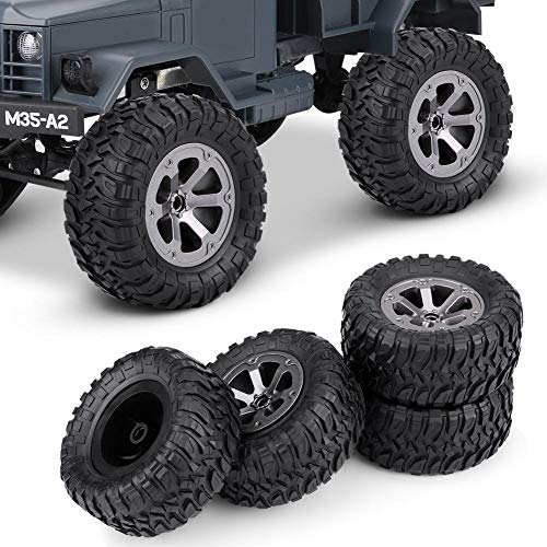 Tbest Neumáticos orugas de 4 Piezas, 1:16 Neumáticos de Goma Modelo RC Control Remoto Ruedas Coche Accesorios báscula vehículo RC