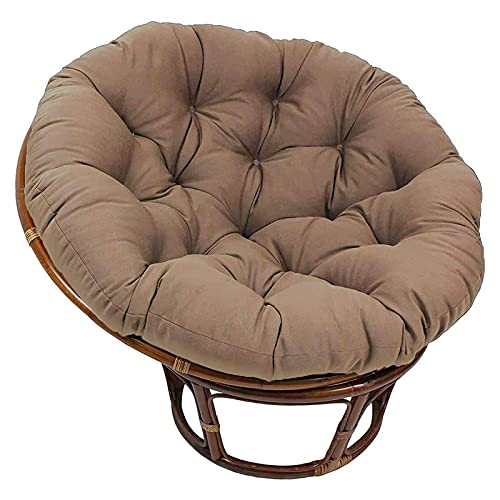 TDOYO Cojín de Encaje Redondo Grueso Papasan, ratán, Mimbre, cojín para Mecedora, jardín, balcón, terraza, Hamaca, Alfombrilla para Silla con Nido de pájaro, Caqui, 107 cm (42 Pulgadas)