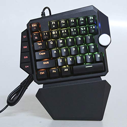 Teclado Mecánico Ergonómico para Juegos 44 Teclas Teclado para Juegos con Retroiluminación RGB de una Mano para PC PS4 Xbox Periféricos de Computadora