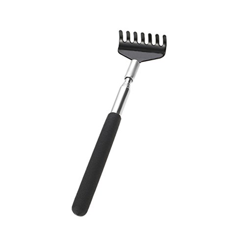 Telescópico Back Scratcher Massager Metal Compacto Extensible 5 Sección 20-68cm Negro