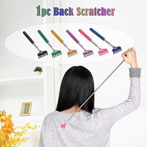 Telescópico Back Scratcher Massager Metal Compacto Extensible 5 Sección 20-68cm Negro