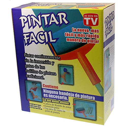 Teletienda TV Rodillo de Pintura Recargable Pintar FACIL con extensión de Palos y Jarra de Pintura.