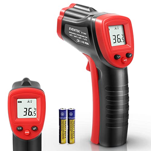 Termómetro Infrarrojo, Eventek Digital Laser IR Sin Contacto, Pistola de Temperatura, No se Puede Medir la Fiebre, Rojo/Negro (ET300, -50°C~420°C (-58°F~788°F))【Uso no corporal】