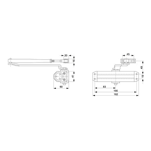 Tesa Assa Abloy DC110-9005 Cierrapuertas Brazo Articulado Para Puertas, Negro, Sin Retención