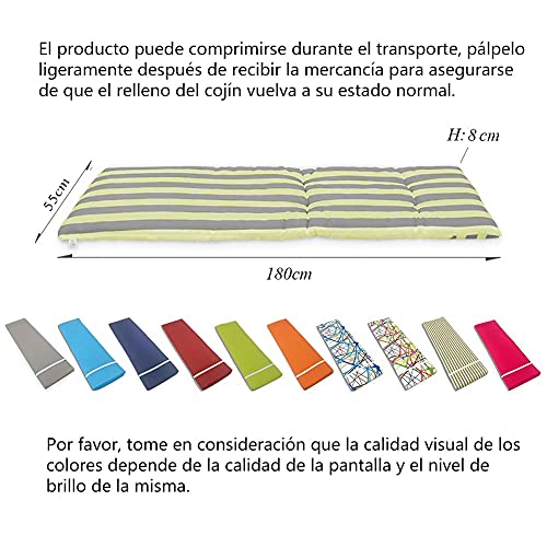 Tesosy Pack 2 Cojines para Tumbona Exterior de Jardín 180 x 55 x 8 cm, Cojín Tumbona Exterior, Colchoneta Tumbonas Exterior, Cojín Tumbona, Colchoneta Tumbonas, Colchón Tumbona (Naranja Liso)