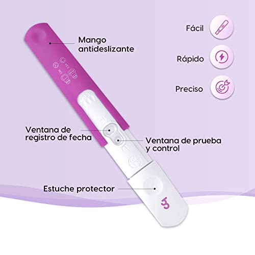 Test de embarazo 3 Pruebas,Femometer Prueba de Embarazo Resultado Rápido Formato Económico,12.5mIU / ml