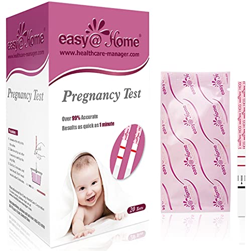 Tests de Embarazo Easy@Home 20 Pruebas de Embarazo Ultrasensible 10mIU/ml Para una Detección Temprana (Sin línea de evaporación)Aplicación Premom Español