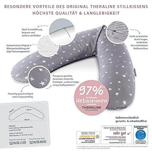 Theraline - Almohada perfecta para embarazo y lactancia, color gris