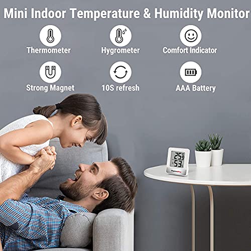 ThermoPro TP49 3 Piezas Mini Termómetro Higrómetro Digital Termohigrómetro de Interior Medidor de Temperatura y Humedad para Medir Ambiente del Hogar