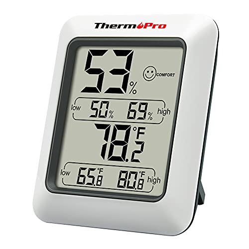 ThermoPro TP50 Termómetro Higrometro Digital para Interior Termohigrómetro Medidor Profesional para Medición de Temperatura y Humedad del Casa Ambiente