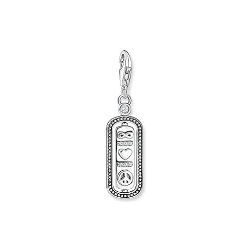 Thomas Sabo Colgante para mujer de plata de ley 925 con circonitas, Love & Peace, 1883-643-14