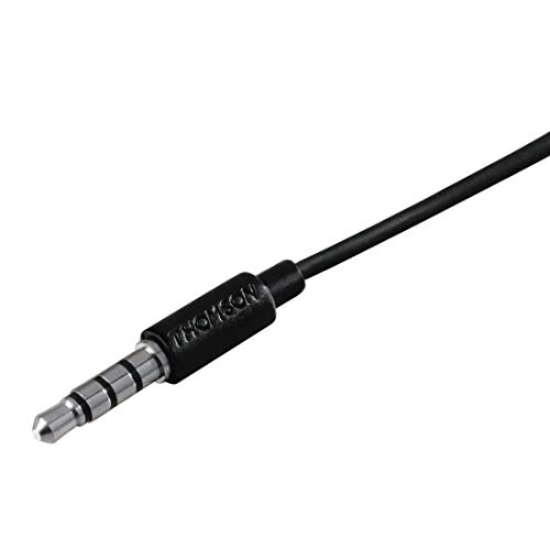 THOMSON | Auriculares de Cable, con micrófono para Respuesta de Llamada, Minimiza el Ruido Exterior, Función remota para controlar la música, Cable de 1,2m, In-Ear, Color Negro