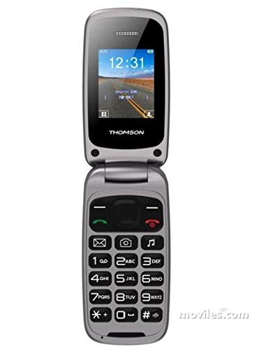 Thomson TLINK40 - Móvil Tipo Concha Dual SIM con Manos Libres, Bluetooth y Linterna LED - Plata