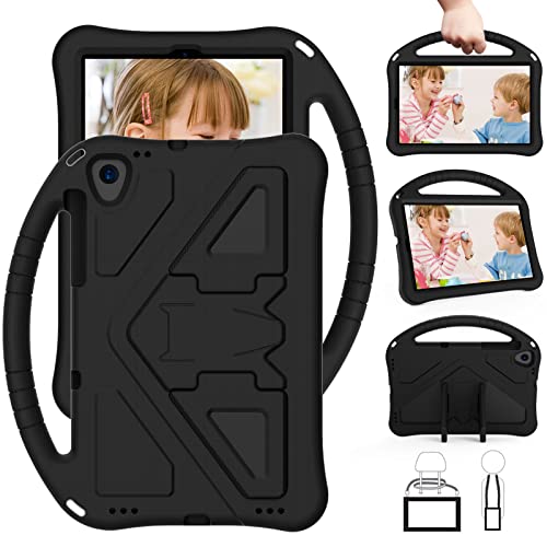 TianTa Lenovo M10 Plus/Smart Tab M10 FHD Plus Funda para Niños, con Portalápiz y Correa de Hombro Manija Soporte Funda Protectora Shockproof para Lenovo TB-X606F/TB-X606X 2020 10.3 Pulgadas - Negro