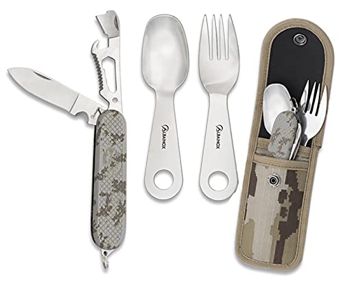 Tiendas LGP, ALBAINOX - 33045- Set Cubiertos multiusos, Navaja, Cuchara y Tenedor, Supervivencia y Bushcraft