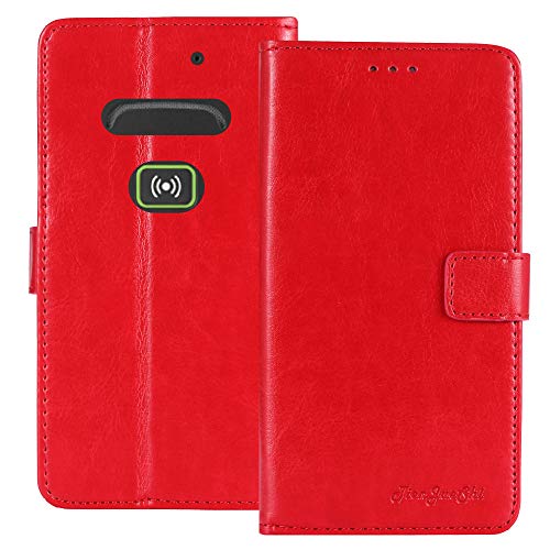 TienJueShi Rojo Retro Premium Función de Soporte Funda Caso Teléfono Case para Doro Secure 580IUP Carcasa Proteccion Cuero Cover Etui