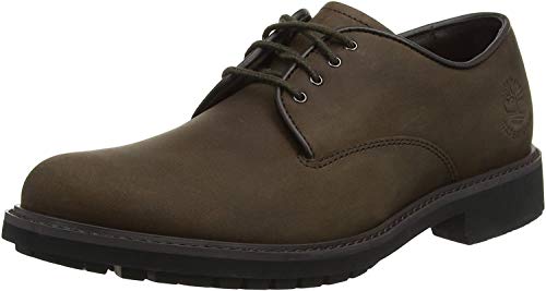 Timberland Stormbucks Plain Toe, Zapatos de Cordones Oxford Hombre, Marrón Dark Brown Nubuck, 41.5 EU