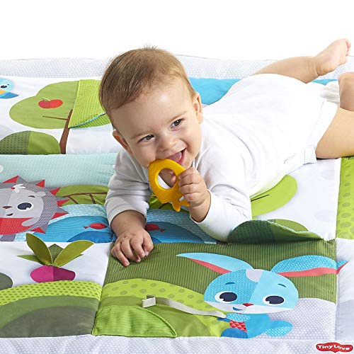 Tiny Love Super Mat Alfombra bebé alcochada, Gimnasio Manta de juegos gigante 100 x 150 cm, Alfombra gateo bebé con 8 actividades para el desarrollo, Meadow Days