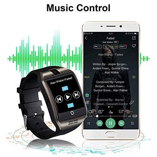 Tipmant Reloj Inteligente Mujer Hombre Smartwatch Pantalla táctil con Ranura para Tarjeta SIM Cámara Podómetro Moviles Baratos y Buenos Pulsera de Actividad para Android Xiaomi Samsung Huawei Negro