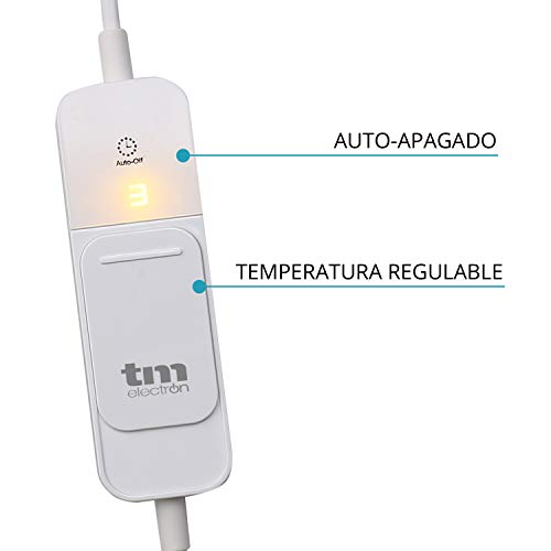 Tm Electron Tmhep111 - Almohadilla Eléctrica Lavable para Cuello y Espalda, 100W con 3 Niveles de Temperatura y Autoapagado, Beige