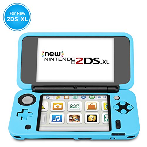 TNP Funda protectora para nueva Nintendo 2DS XL LL, Funda de silicona con agarre protector de goma suave para la consola, Accesorios para la nueva Nintendo 2DS XL LL (Color azul)