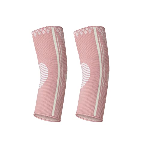 TOFBS 1 Par Coderas Epicondilitis para Mujer y Hombre, Coderas Deportiva, Codera Codo Tenista y Codo de Golfista, Coderas para Tendinitis y alivio del dolor articular (M, Rosa)