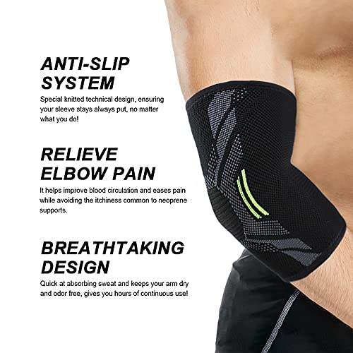 TOFBS Coderas Epicondilitis para Hombre y Mujer, Coderas Deportiva, Codera Codo Tenista y Codo de Golfista, Coderas para Tendinitis y alivio del dolor articular (M)