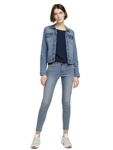 TOM TAILOR Denim Feminie Bluse Botón raglán, Relasthanl 10360-Silla de Paseo, Color Azul Marino, S para Mujer