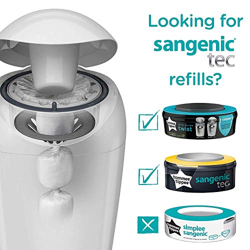 Tommee Tippee Sangenic Recambios Sistema avanzado para desechar pañales Twist & Click, paquete de 12 (compatibles con los contenedores Sangenic TEC y Twist and Click)