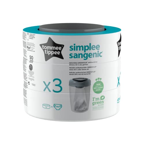 Tommee Tippee Simplee - Recambio para el contenedor, paquete de 3 (solo compatible con el contenedor Simplee Sangenic)