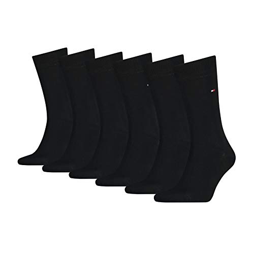 Tommy Hilfiger Tommy Hilfiger Classic Men'S SoCKs MultipaCK (6 PaCK), Calcetines para Hombre, Negro (Black), 39/42