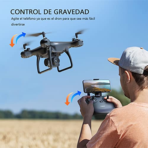 Tomzon D28 1080P Drone con Cámara HD para Principiante, Dron Vuelo de 24 Minutos, G-Sensor Trayectoria de Vuelo 3D Flips Modo sin Cabeza Estabilización de Altitud Mini Drone para Niños y Adultos