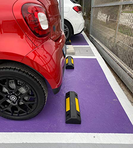 Tope ruedas de plástico polipropileno Silver para estacionar rueda de coche dimensiones 50x16x8 cm (1- Tope)