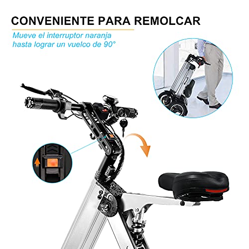 TopMate ES32 Triciclo Eléctrico Plegable Patinete para Adulto, Scooter Electrico 3 Ruedas con Función de Marcha Atrás y Pantalla LED, Bicicletas Eléctrico Ligero con Neumáticos de 10" para Viajes