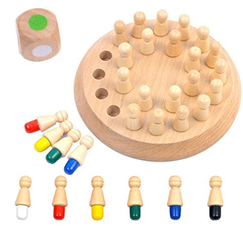 TOYMYTOY Ajedrez de palo de madera juego de memoria Niños educación puzzle 3D aprendizaje regalo juguete