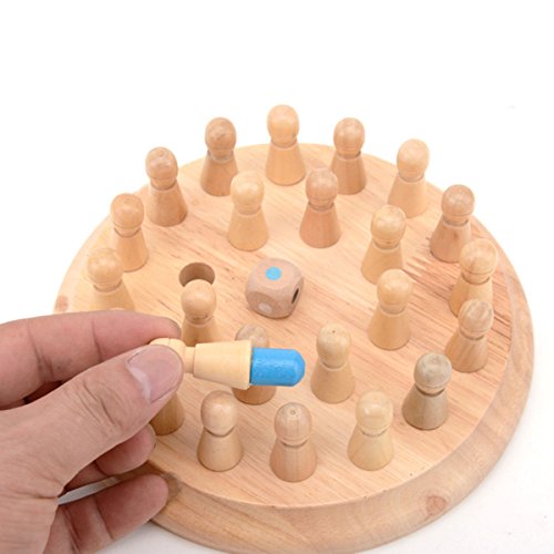 TOYMYTOY Ajedrez de palo de madera juego de memoria Niños educación puzzle 3D aprendizaje regalo juguete