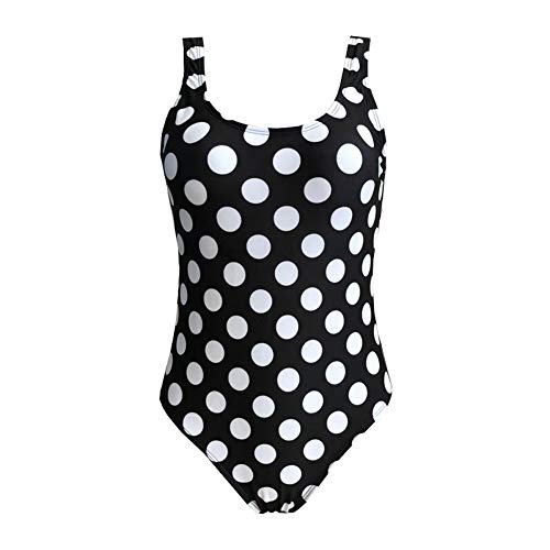 Traje de Baño Mujer Una Pieza con Relleno Sexy Push Up Bañador Deportivo Gradiente Deportes Monokinis Negro Blanco S