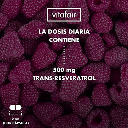 Trans-Resveratrol - 500mg por Porción - 60 Cápsulas - Extracto de Raíz de Fallopia Japonesa - Vegano - Máxima biodisponibilidad - German Quality