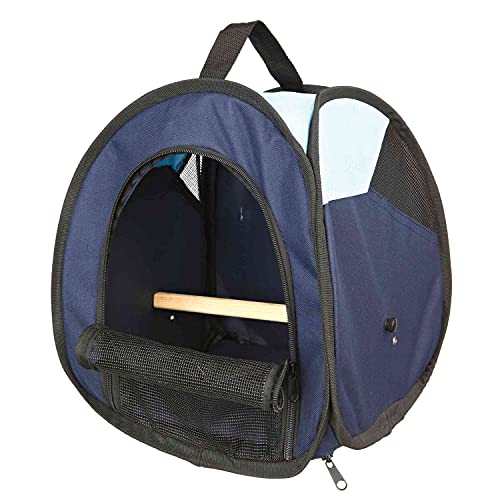 Trixie Especialidades Cuidados pájaro, Transportín Pájaros 27 × 32 × 27 cm, Azul Oscuro/Azul Claro