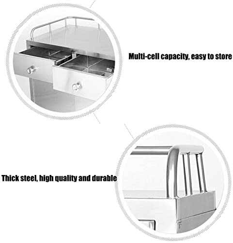 Trolley Carro de peluquería Gabinete de anestesia de acero inoxidable for hospitales, enfermera Carretilla de entrega de atención, Cirugía de salón de belleza Odontología Anestesia Armario Primeros au