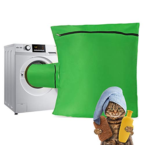 TsunNee Bolsa de lavandería para mascotas, bolsa de lavado de mascotas, bolsa de lavado de perro y gato para toallas, mantas juguetes (verde, 1)