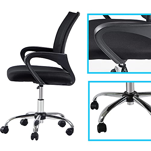 TT AM-OC533 Silla de Oficina con Soporte Lumbar, Acero, Negro, Universal