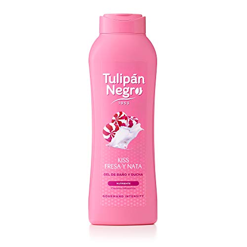 Tulipán Negro Gel de Baño Fresa y Nata, Rosa, Dulce, 720 Mililitros