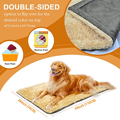 TVMALL Colchones para Perros Reversible Lavable Almohadilla Perro Cojín de Felpa Suave Cama para Mascotas Perros Grandes Medianos y Pequeños Colchón para Casa Coche Camping Transportín Jaula, 110x70cm