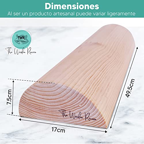 TWR ONLY WOOD Tronco PROPIOCEPCION Madera con Medidas Oficiales (49.5 x 17 x 7.5 cm) Tronco eutonía para Suelo pélvico. Woodroller para hipopresivos, Pilates Yoga .Tronco 5p